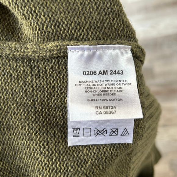 Columbia Men’s Olive Green Cotton Sweater XXL Ribbed Knit Pullover Outdoors - Picture 7 of 8